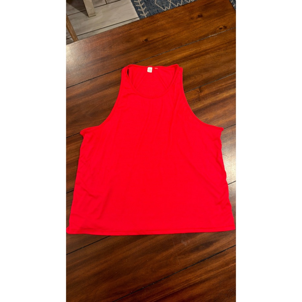 LSKD Womens Red Pace Running Activewear Tank Top XL High Neck Racerback